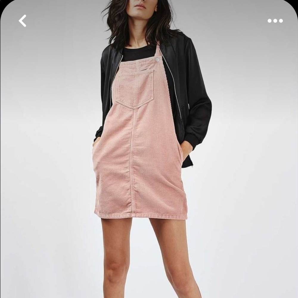 Topshop moto corduroy pink dress